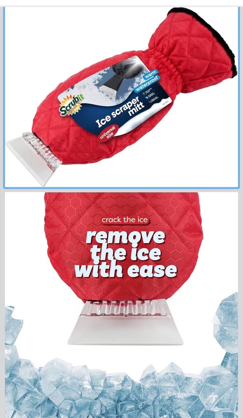 NWT Scrubit Ice Scraper with Glove - Red Ice Scrapper Mitt